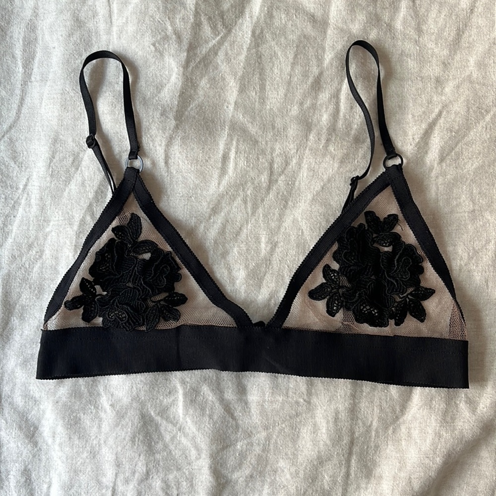 For Love & Lemons rosebud sheer bralette